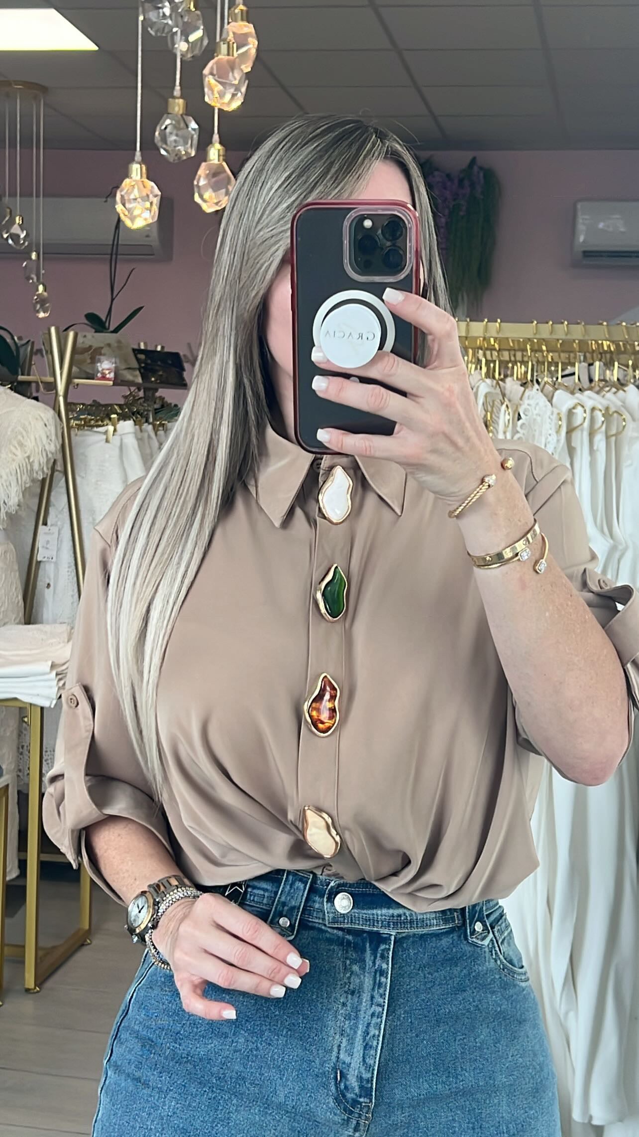Mocha & Colors Pendant Elegance Blouse
