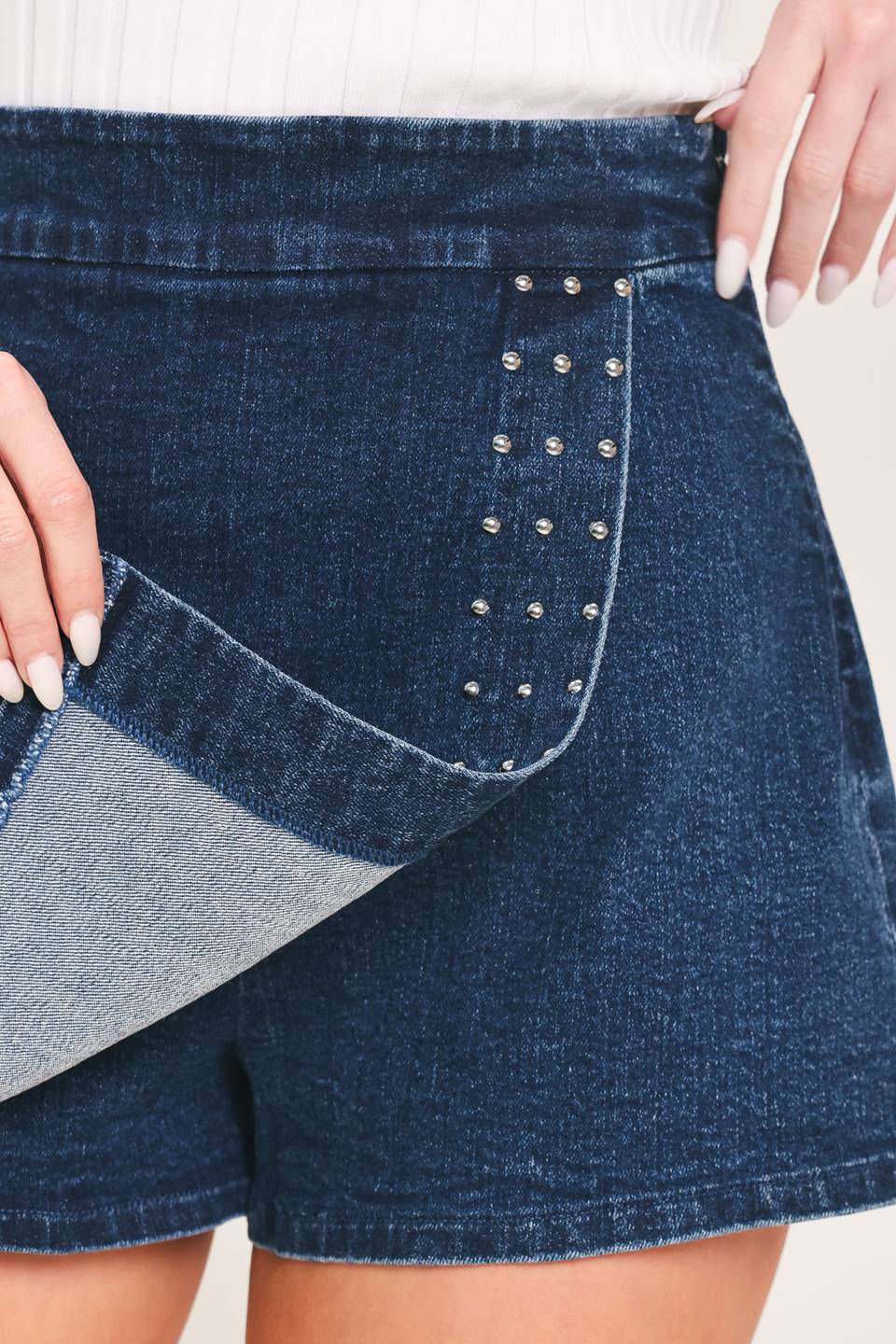 Dark Denim Asymetric Strech Skort