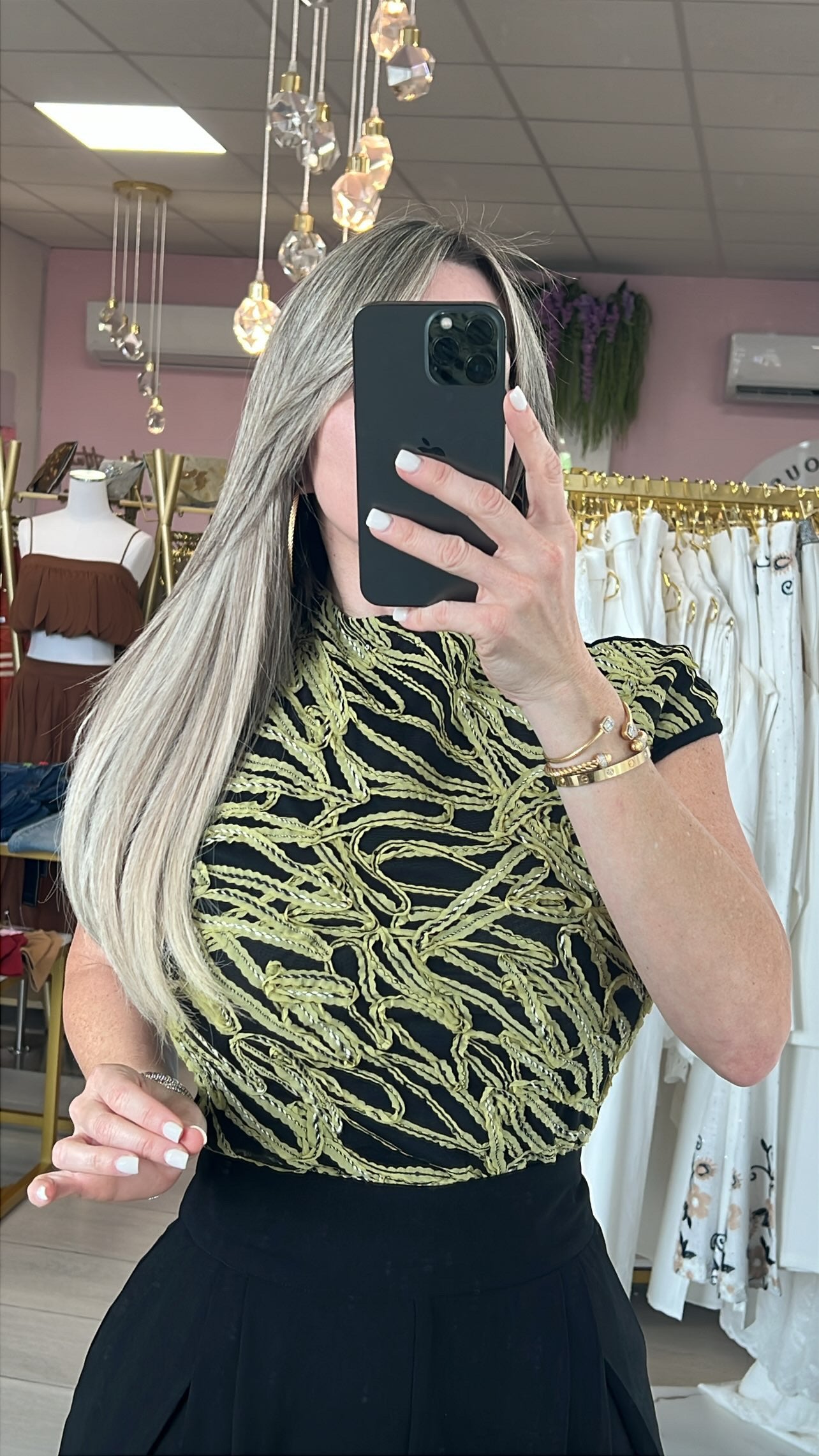 Olive Band Desigual Design Blouse (GRACIA COLLECTION)