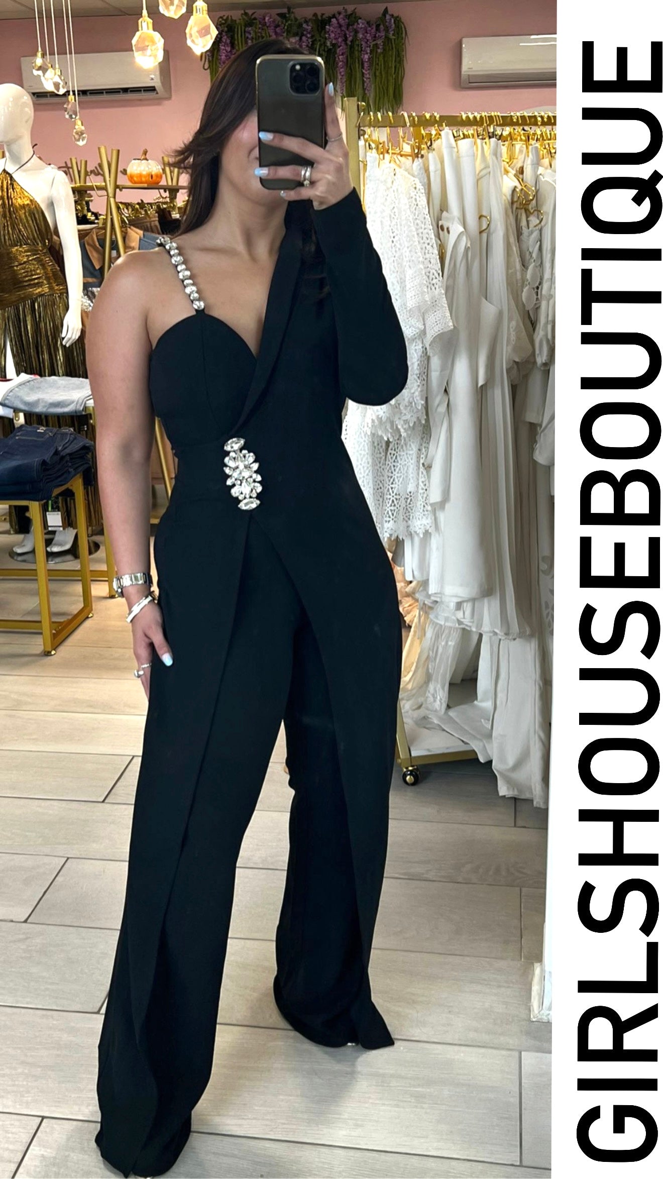 Desigual Black & Crystal Details Jumpsuit