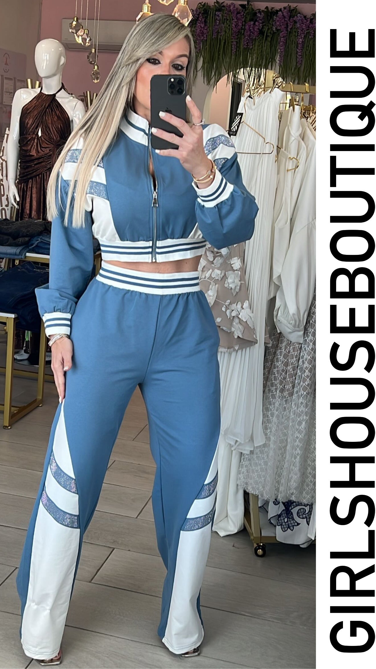 LaRossy Collection Travel Blue/White Set