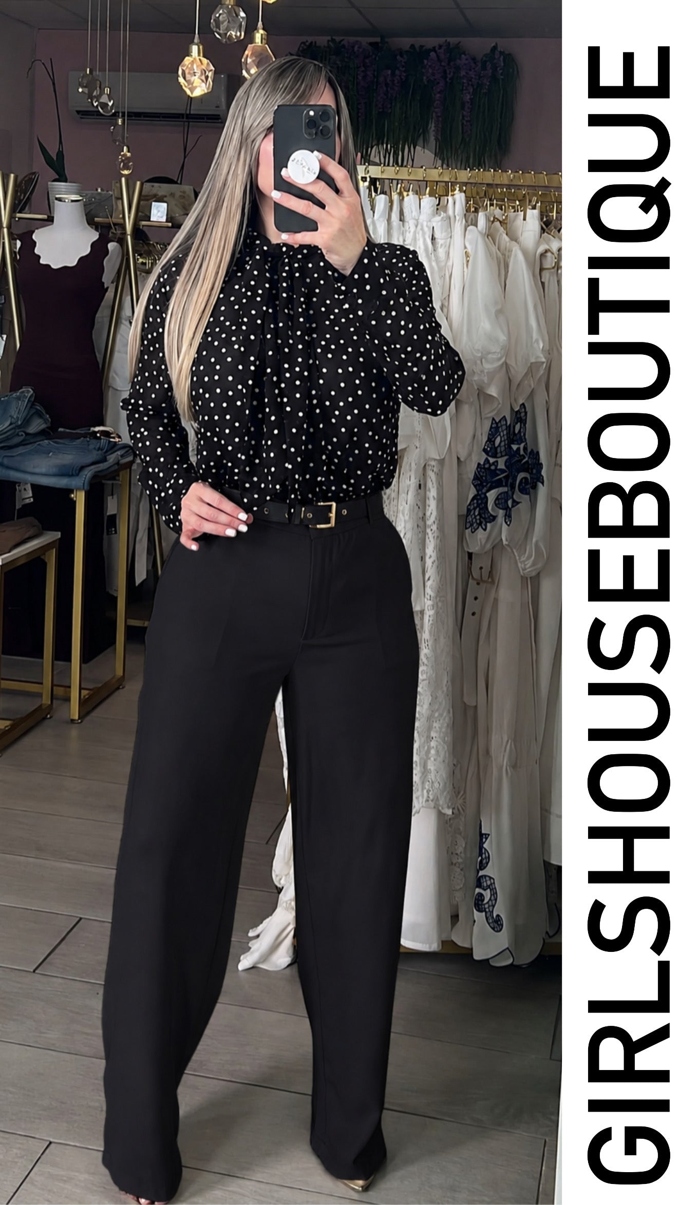 Black Classic Business Pant (Belt Included)