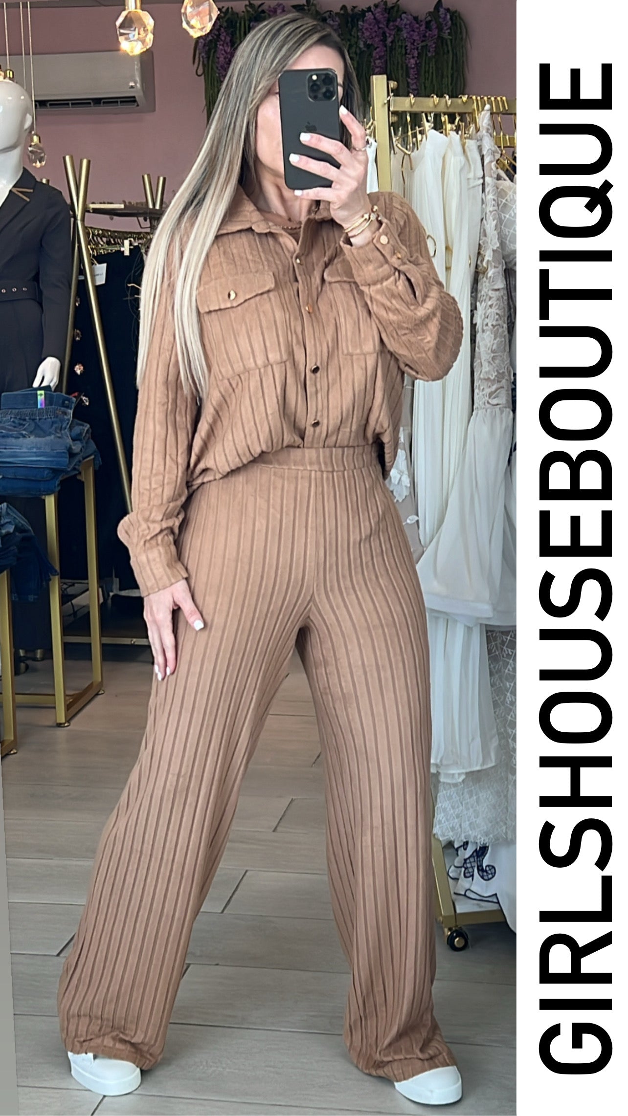 Mocha Bunny’s Long Sleeve Top&Pant Set