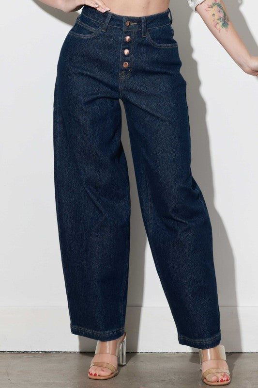 Índigo Barrel Baggy Jean (VIBRANT LOVERS)