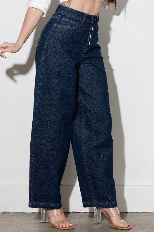 Índigo Barrel Baggy Jean (VIBRANT LOVERS)