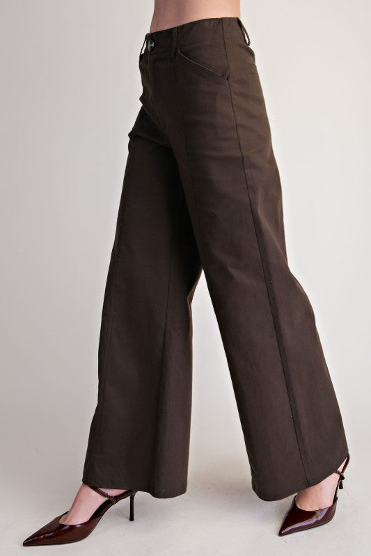 Dark Brown Classic High Rise Pant