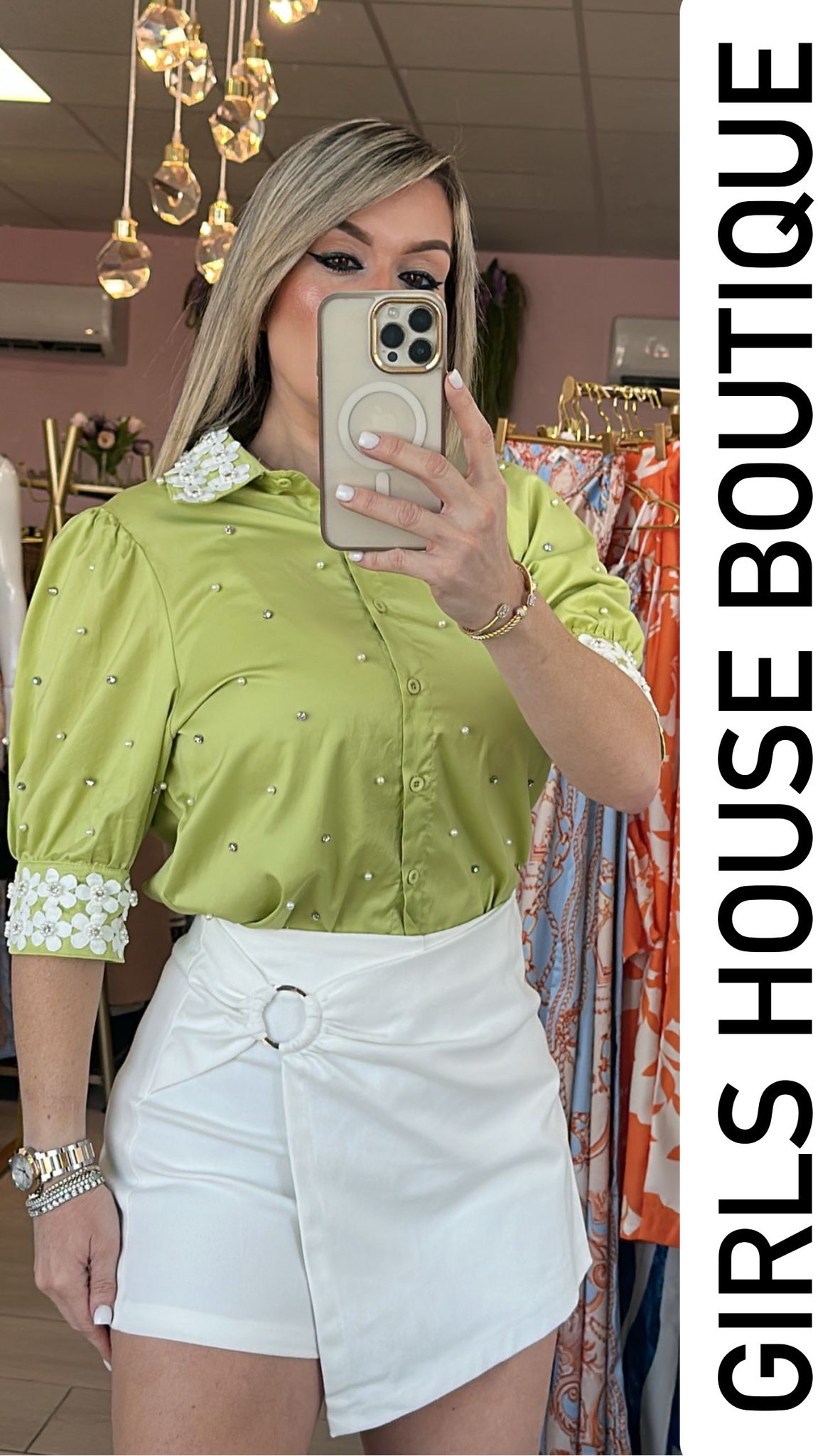 White Denim Skort