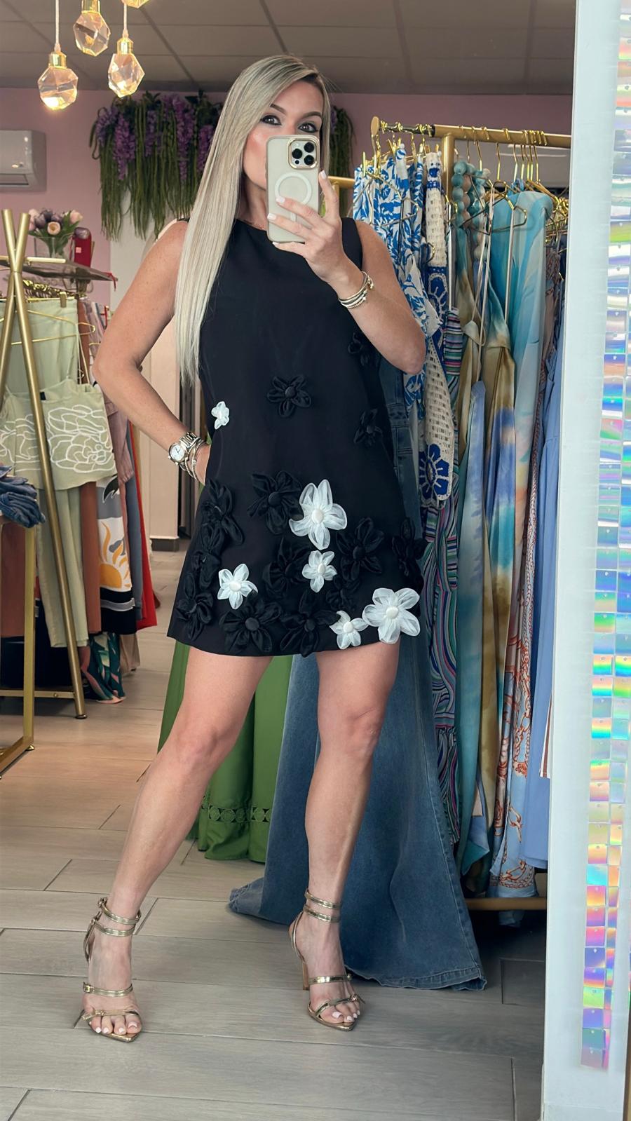 Le Grand Amour Black Flowers Dress