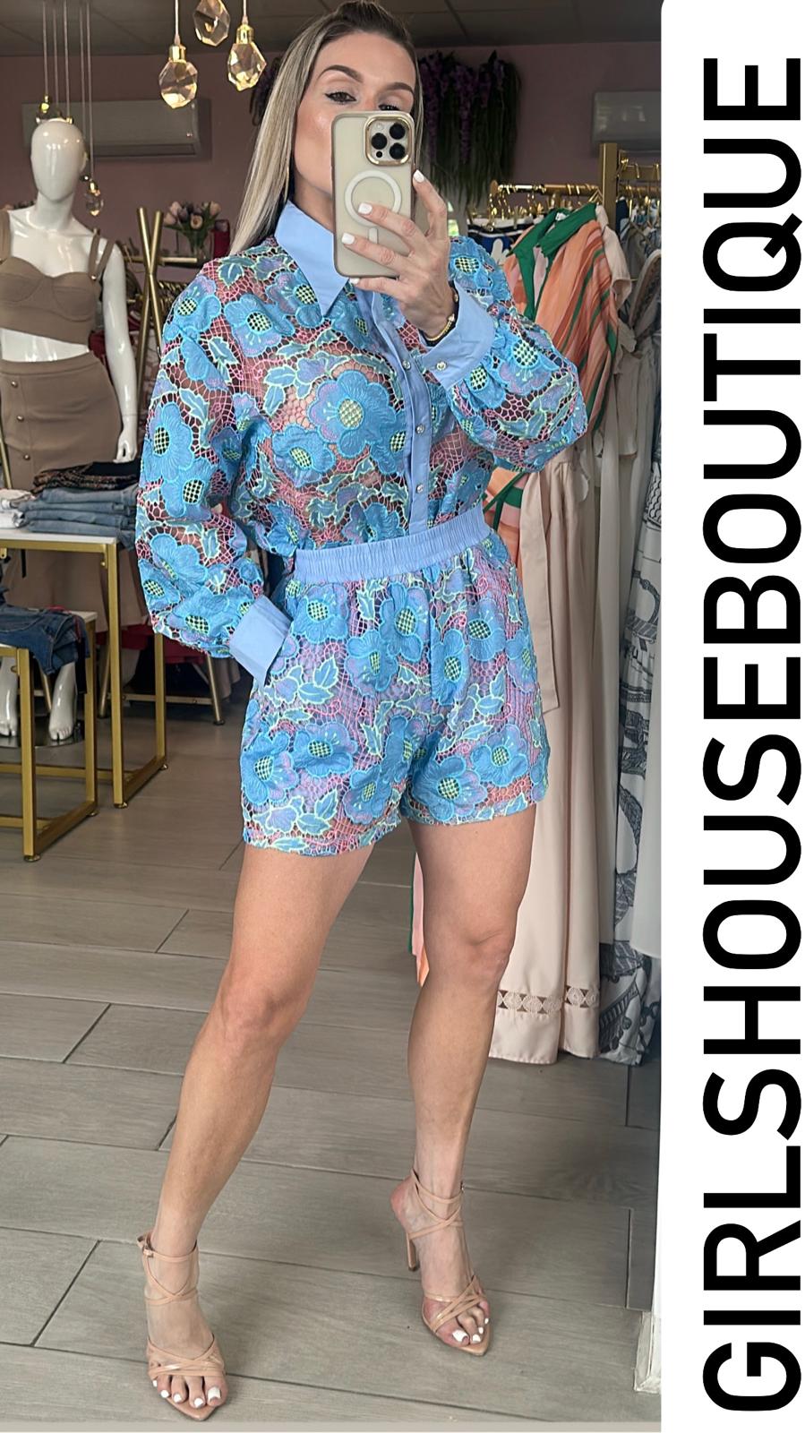 Agatha Flora lace Long Sleeve & Pant Set