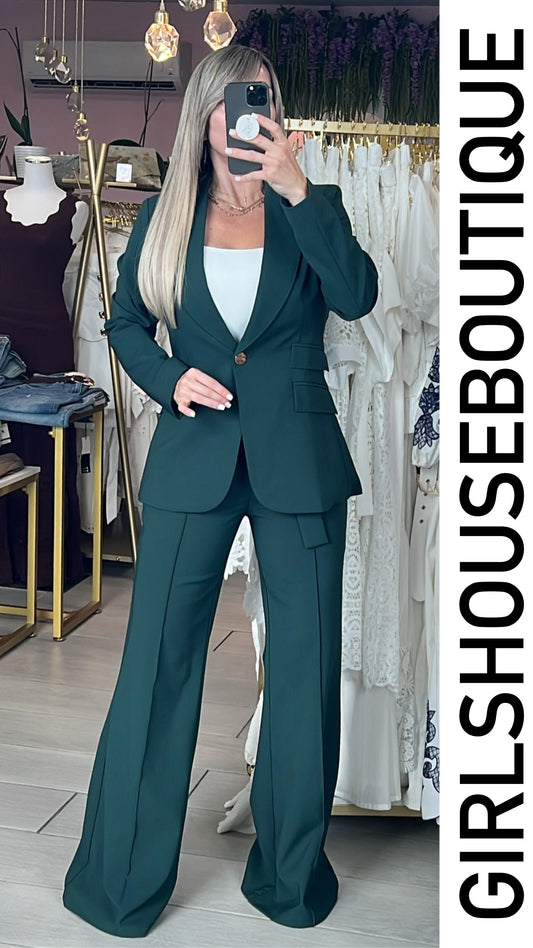 OVI Hunter Green Classic Blazer & Pant Set