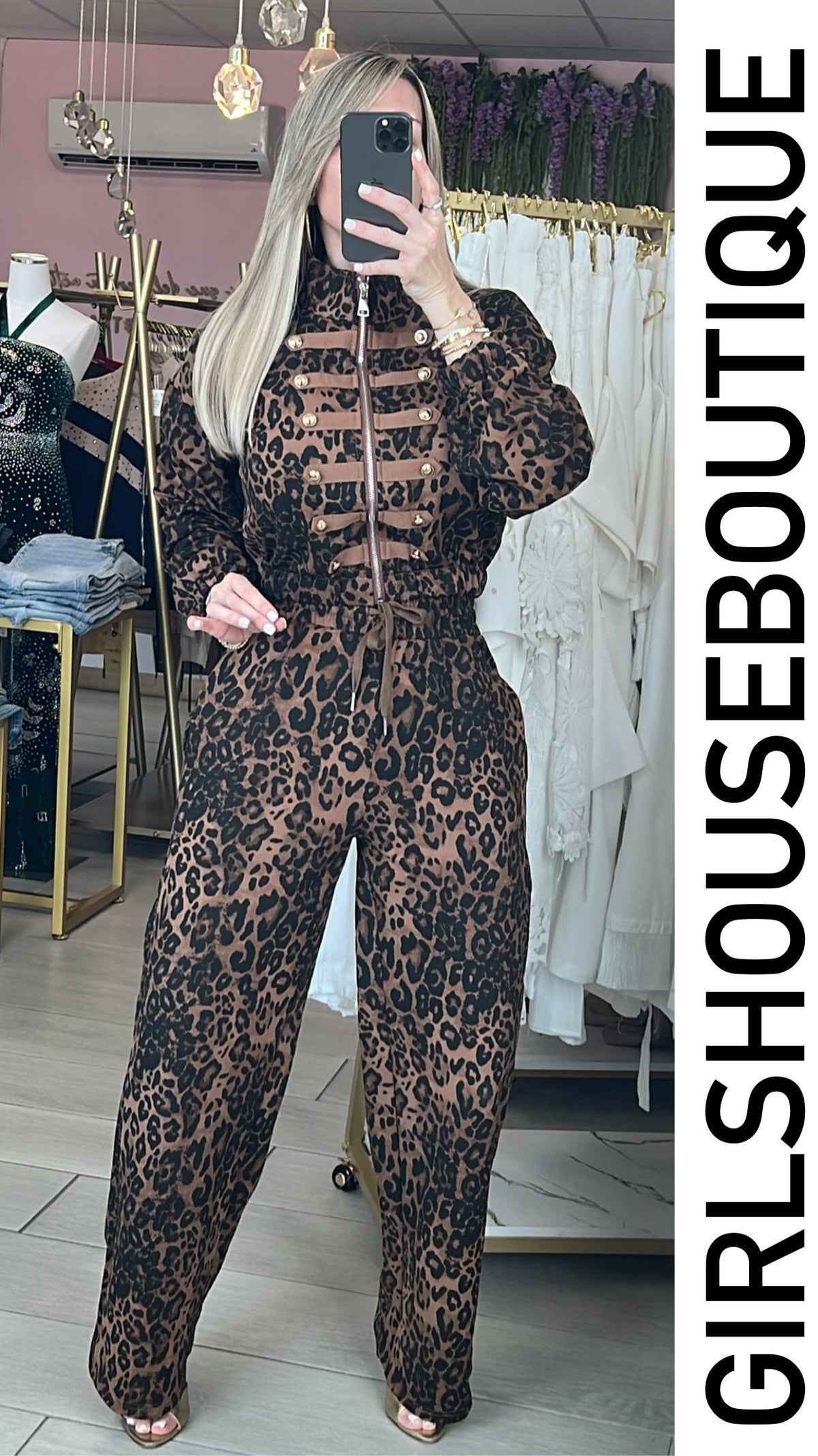 Leopard Napoleón Zip-Up Jacket & Pant Set