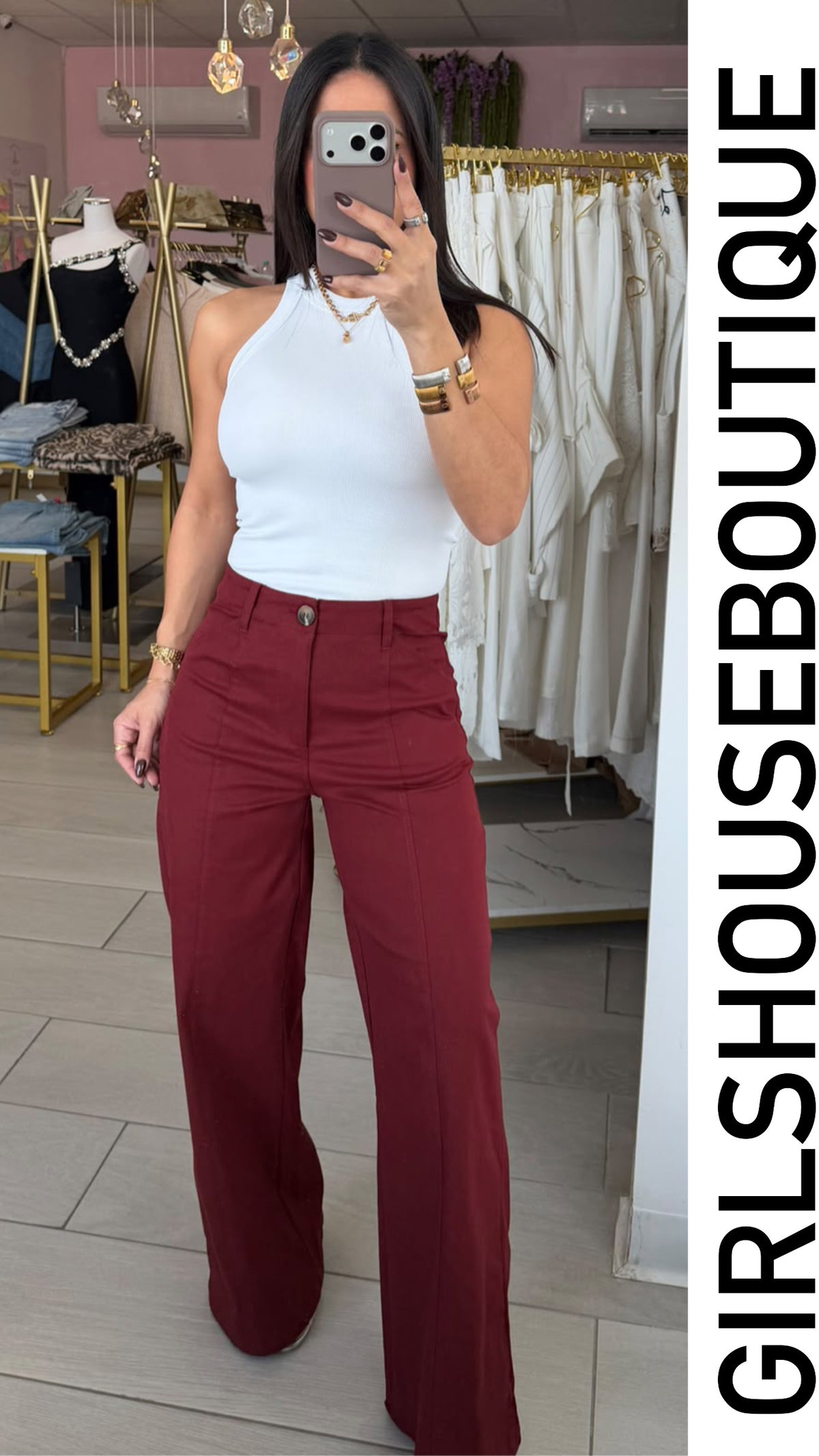 Wine Classic High Rise Pant