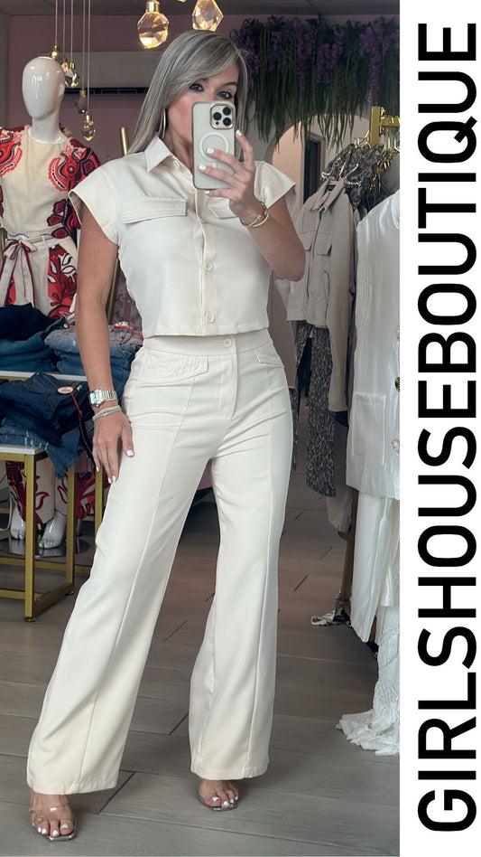 Miana Vanilla Top & Pant Set