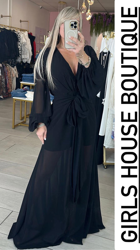 Aranxa Black Maxi Dress