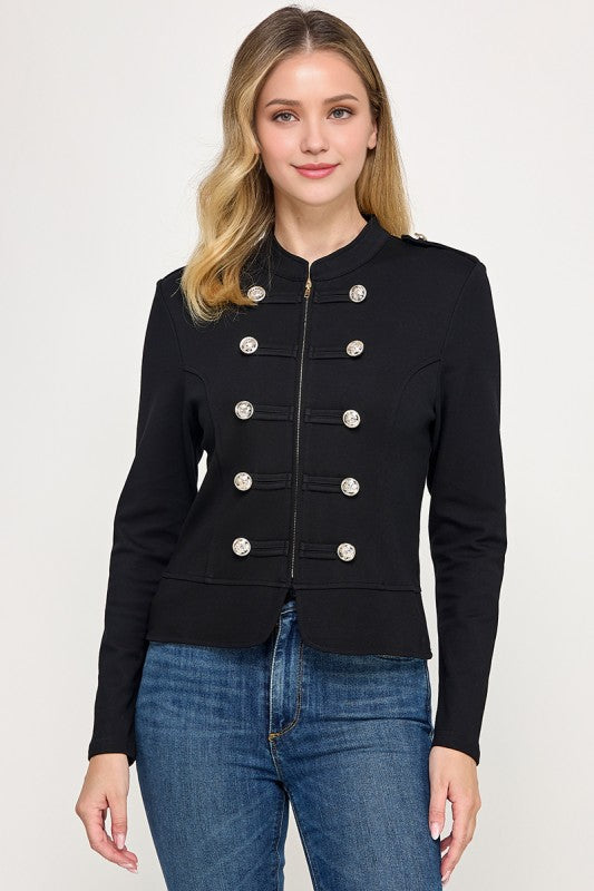 Black Napoleón Luxury Zip-Up Jacket