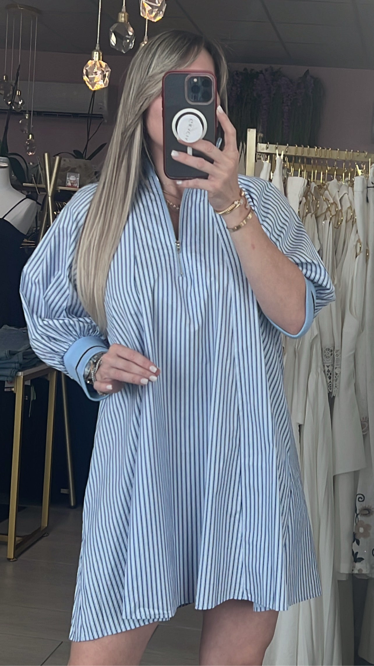 Annais Blue Stripe Dress