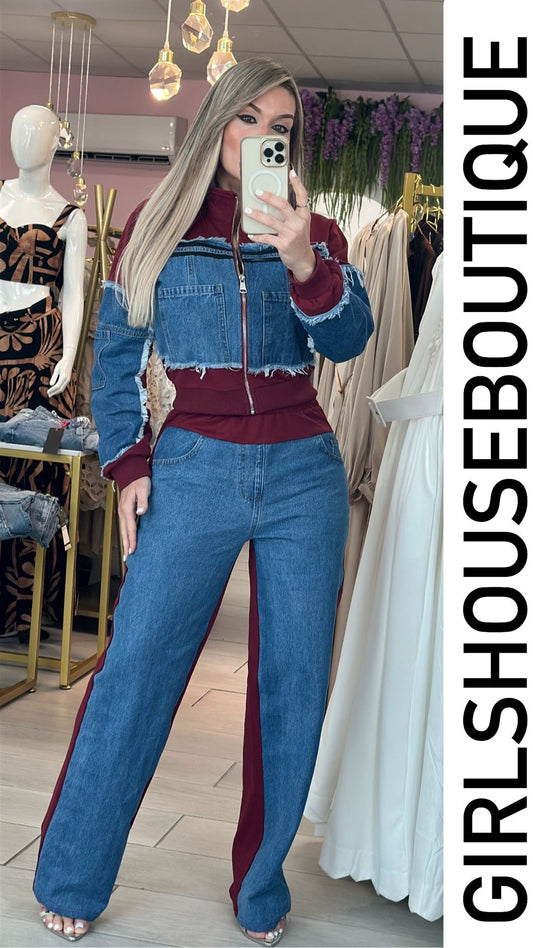 Welcome Fall Burgundy Top & Pant Set