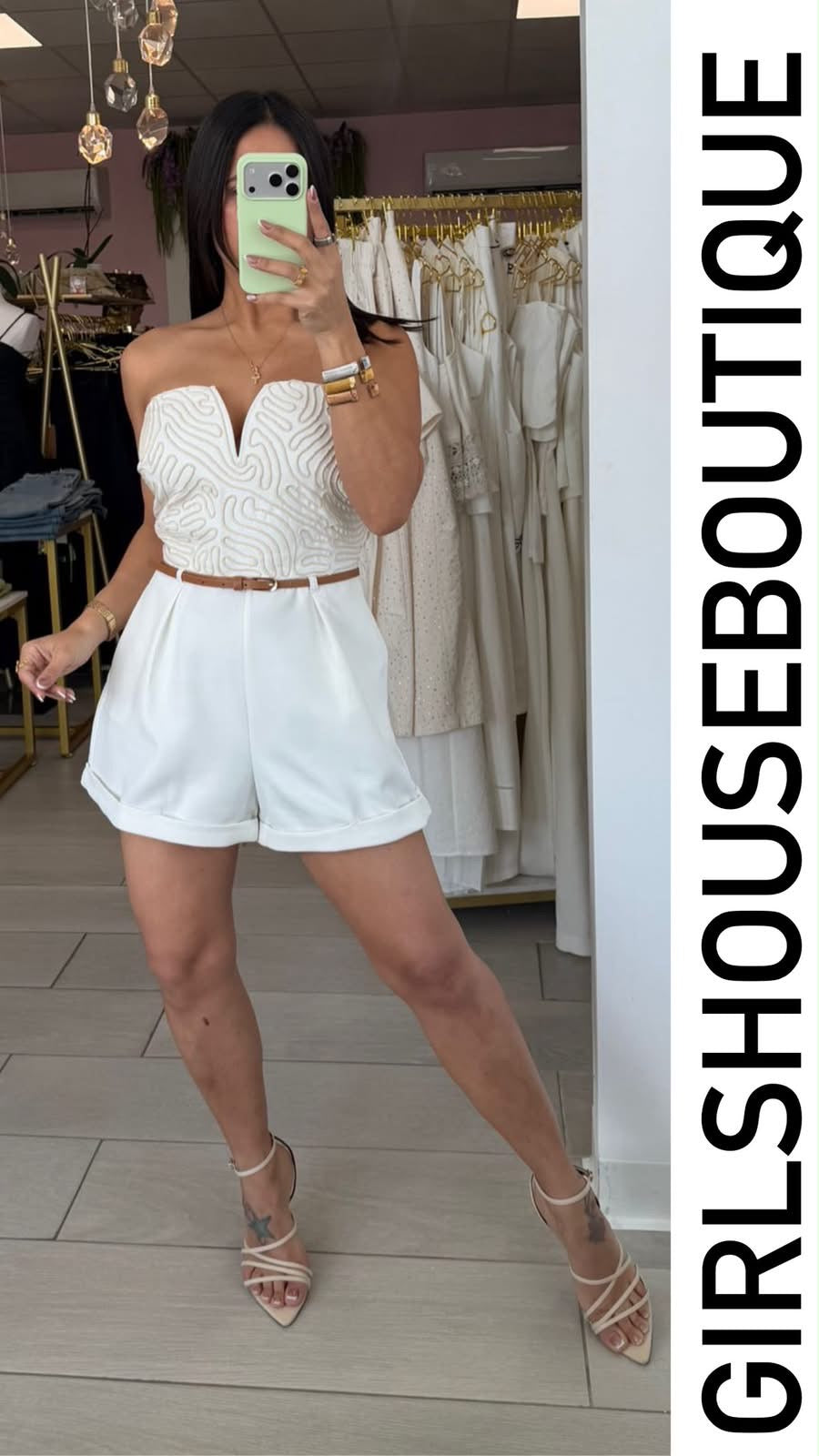 Soft White Strapples Romper