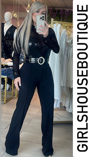 Black Velvet Jumpsuit