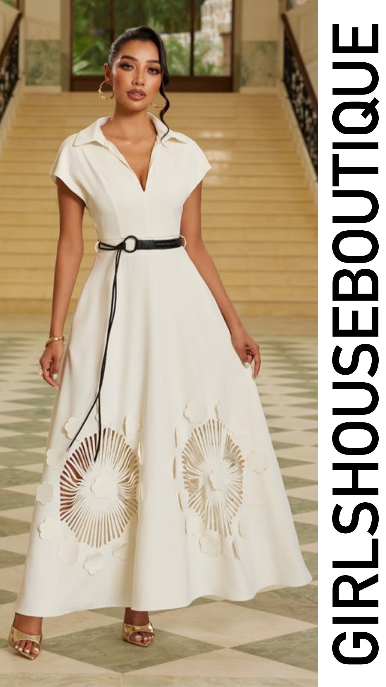 Soft White Royale Luxe Midi Dress