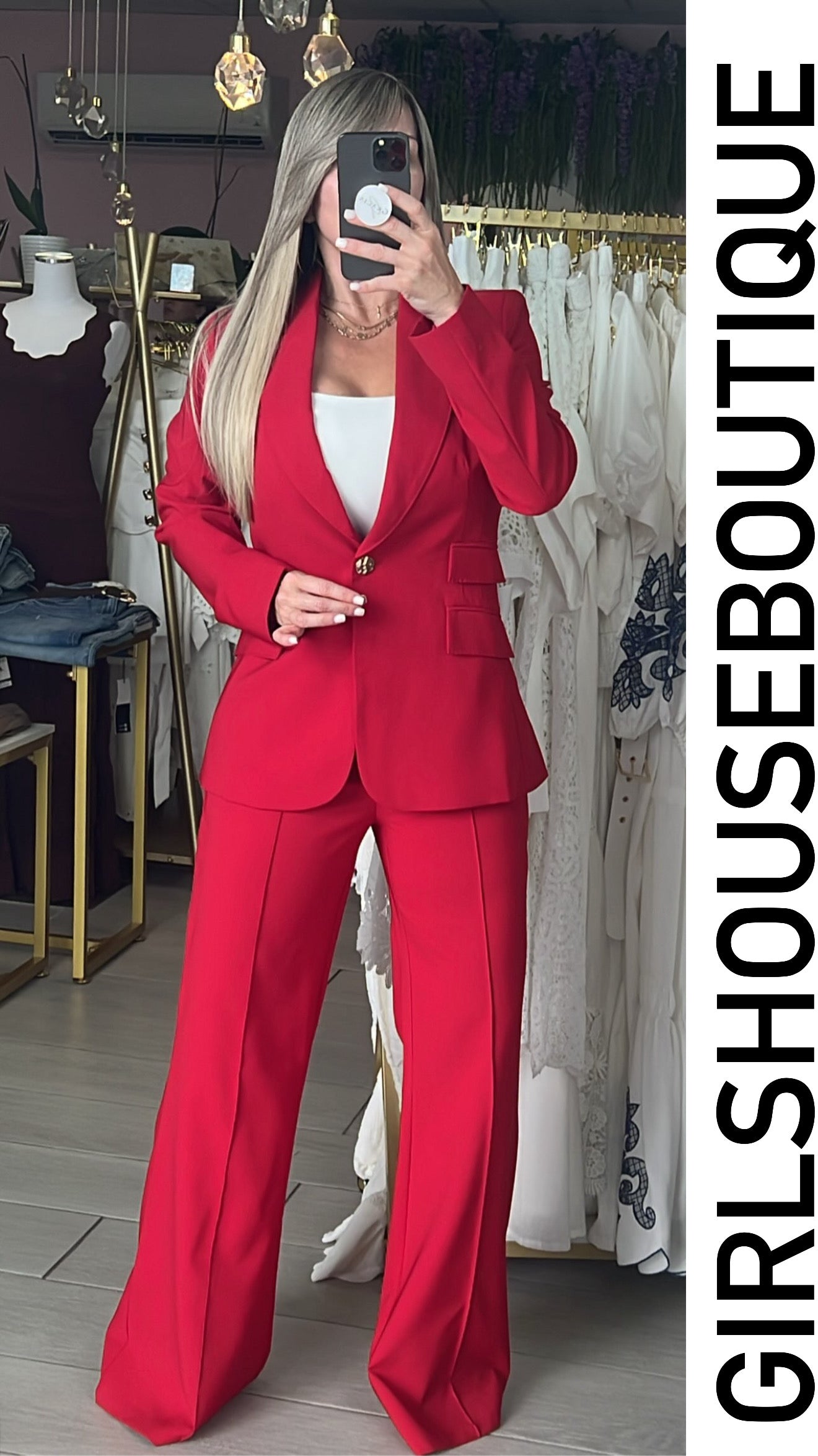 OVI Red Apple Classic Blazer & Pant Set