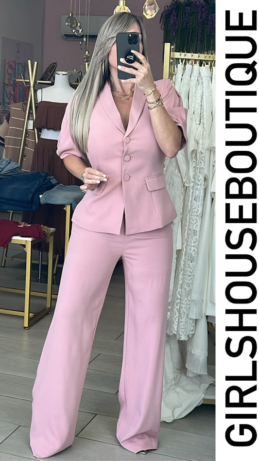 Rose Classic Front Buttons Vest & Pant Set (OVI COLLECTION)