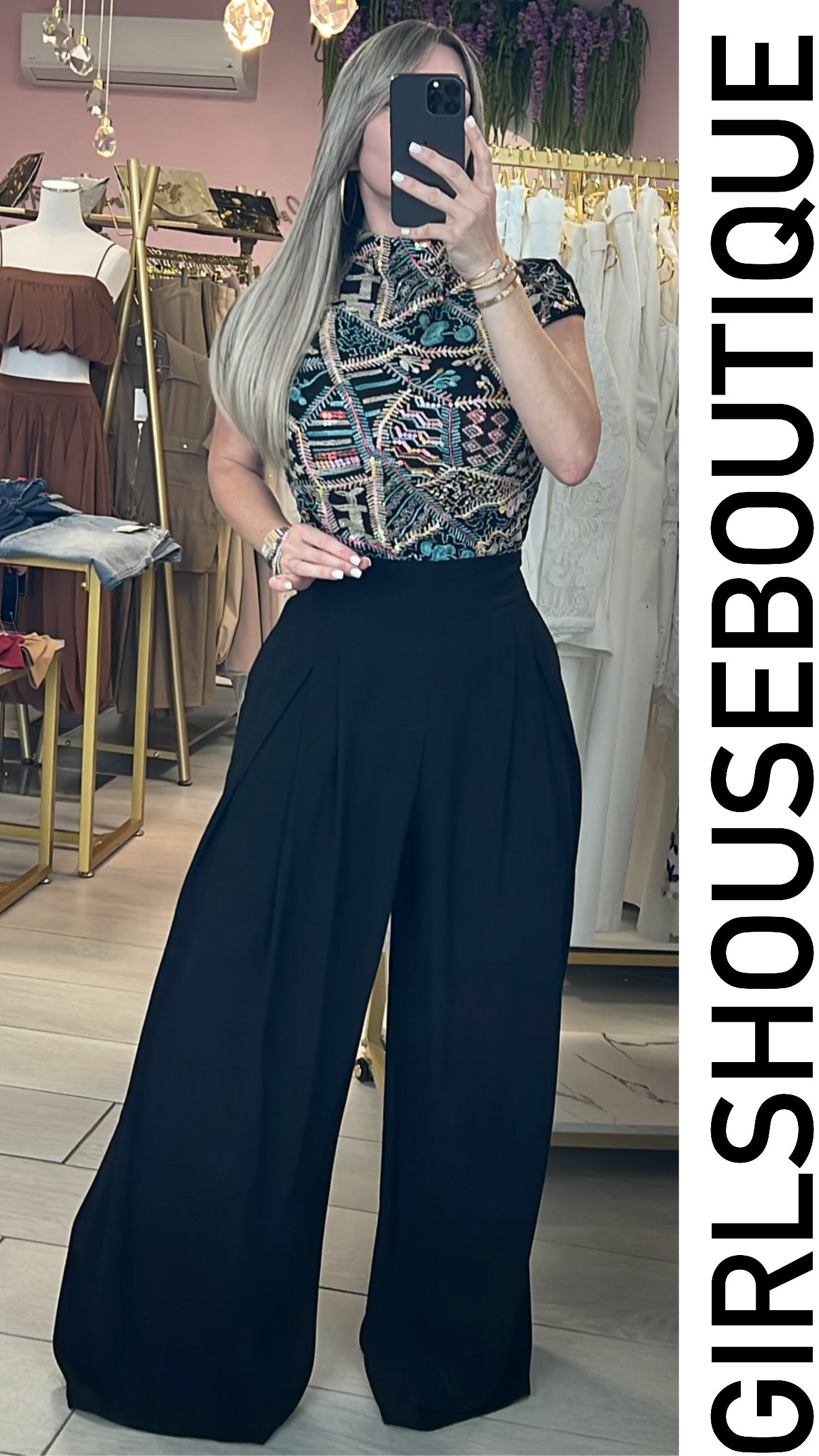 Colors Sequins TurtleNeck Blouse (GRACIA COLLECTION)