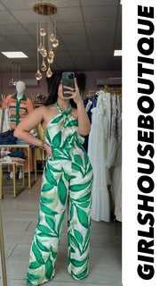 Letty Green Halter Top & Pant Set