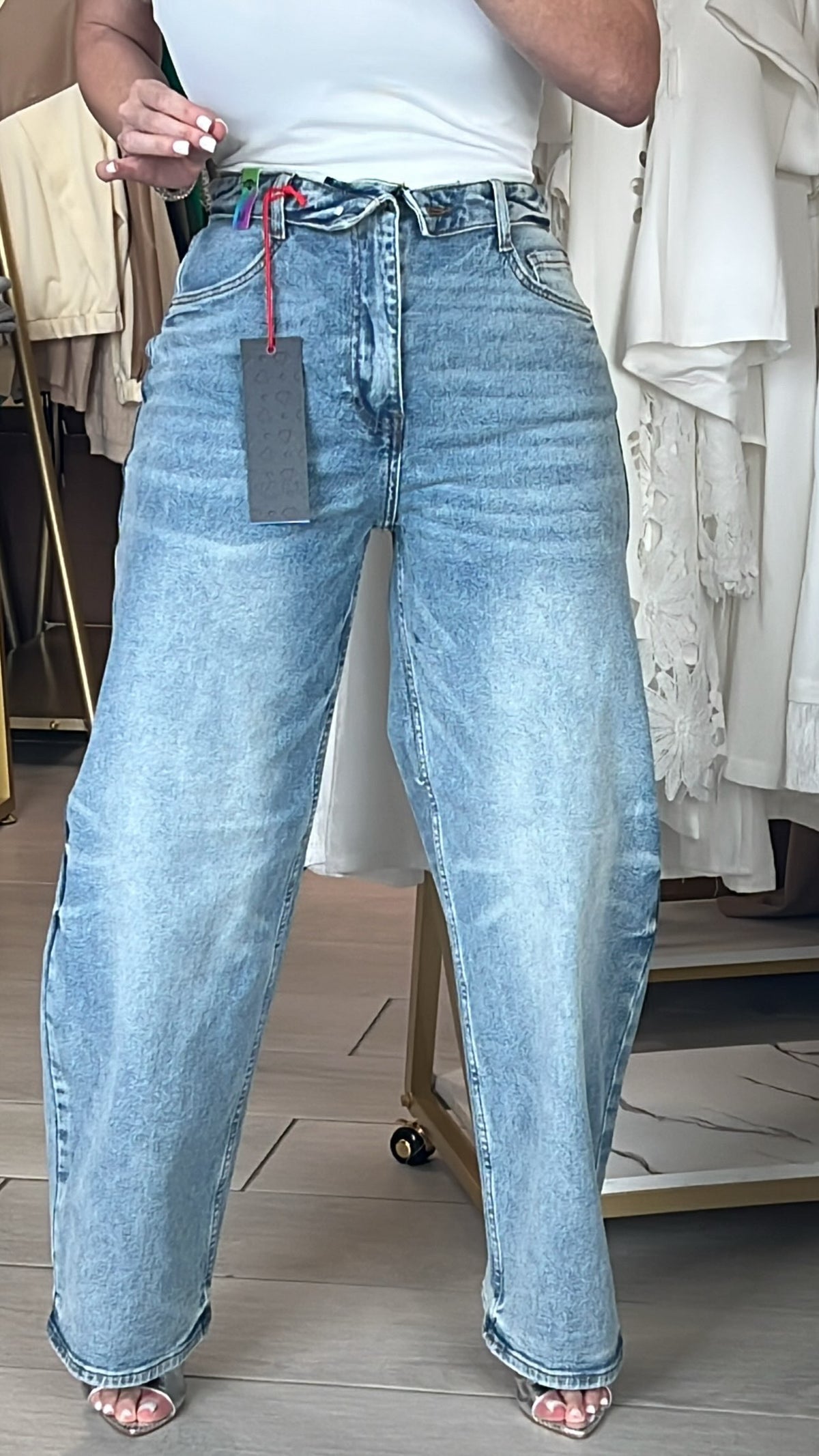 High Waisted Strech Light Denim Jeans