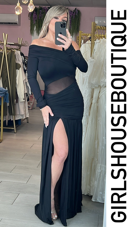 Arlette Black Strech&Mesh Dress