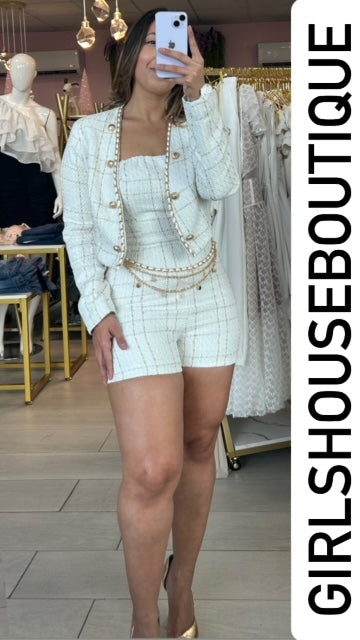 Camila's White Romper and Vest