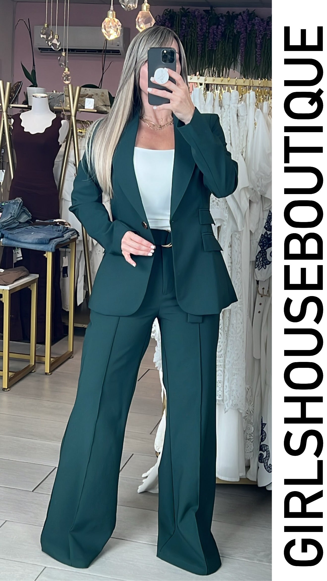 OVI Hunter Green Classic Blazer & Pant Set