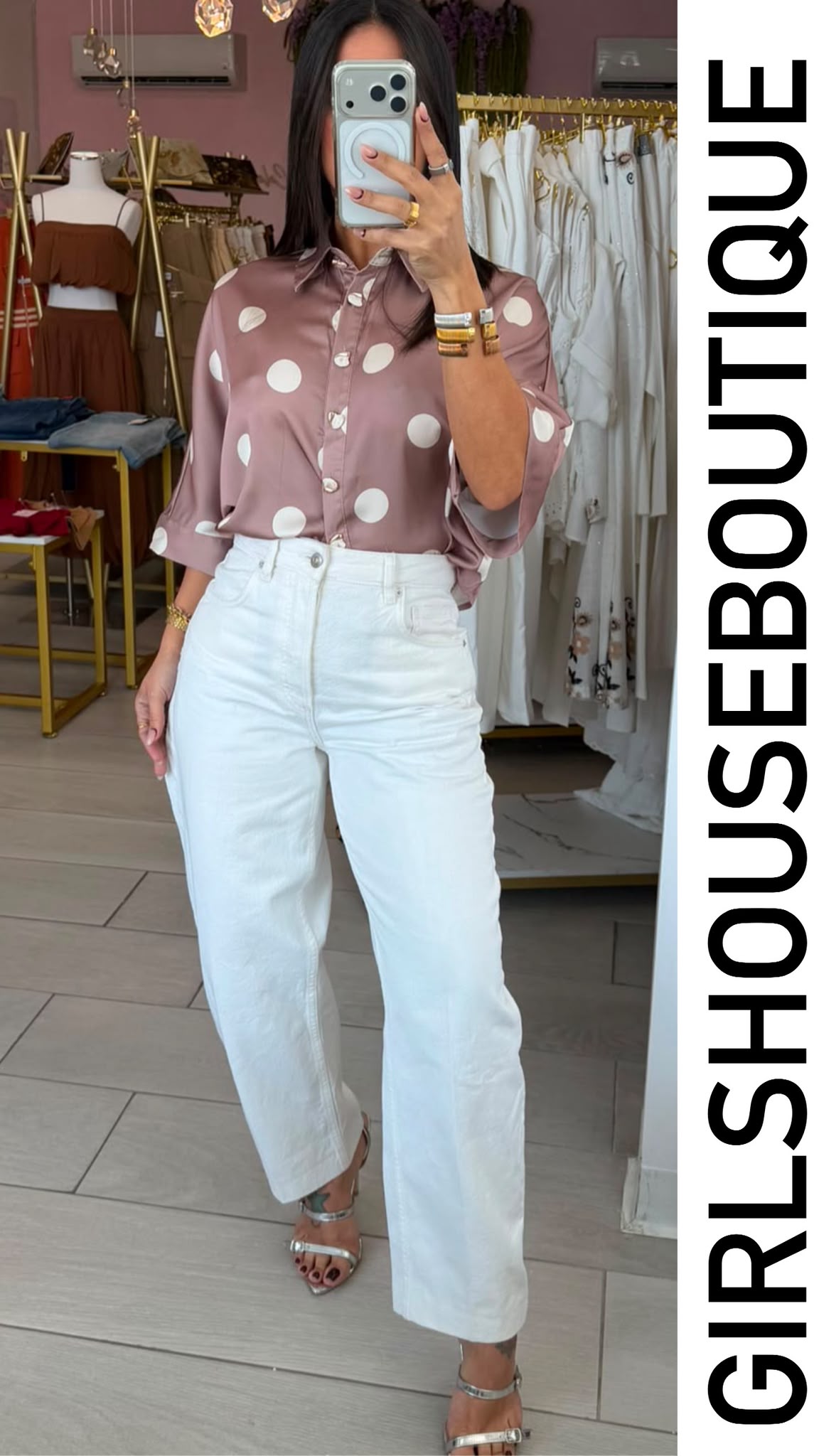 Blush Polka Dots Elegance Blouse