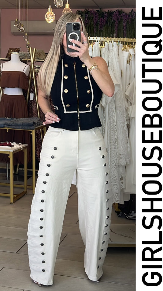Ivory Napoleón Barrel Strech Pant (Corrió Grande)