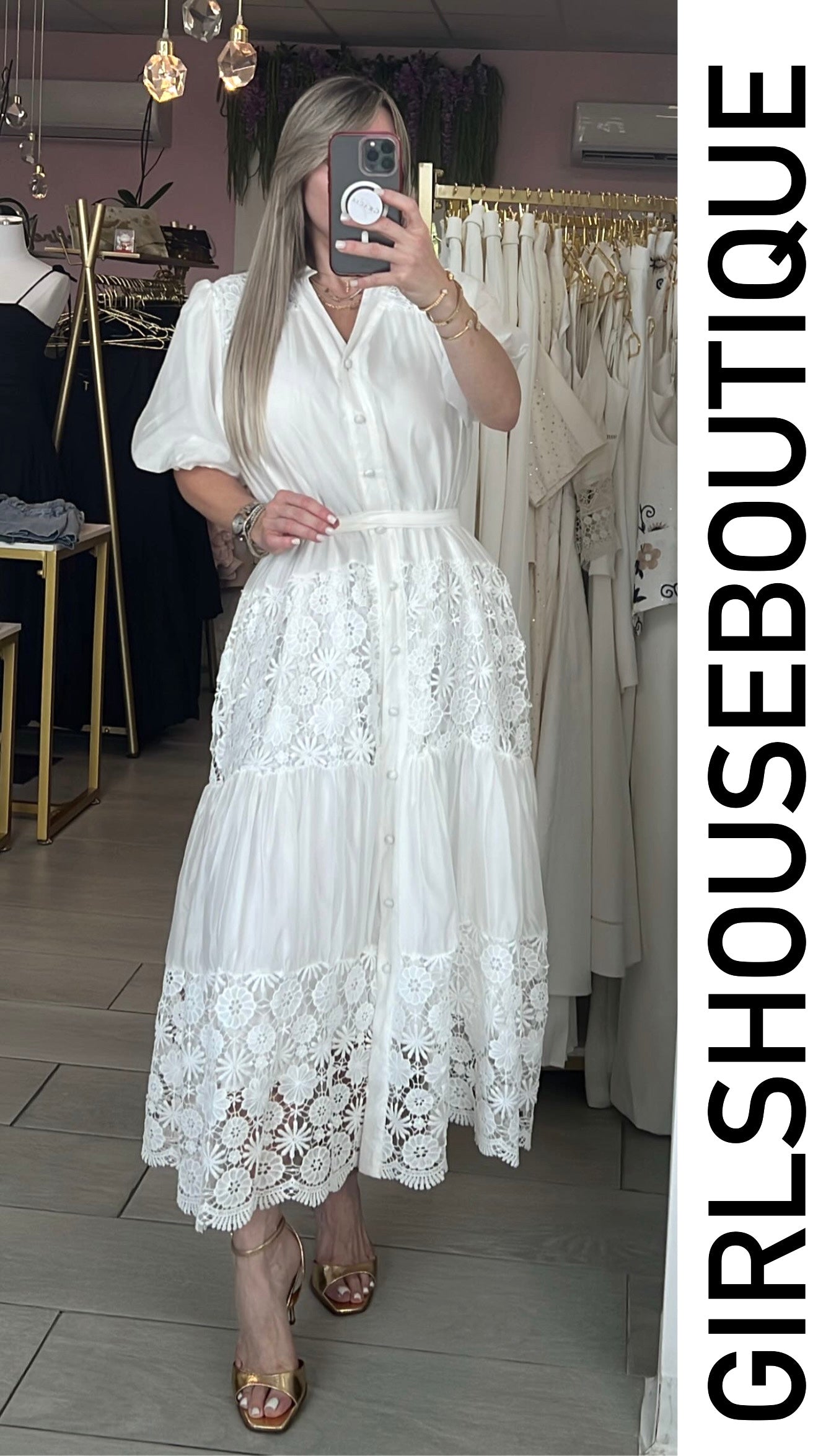 D’Blanc Lace Luxe Midi Dress