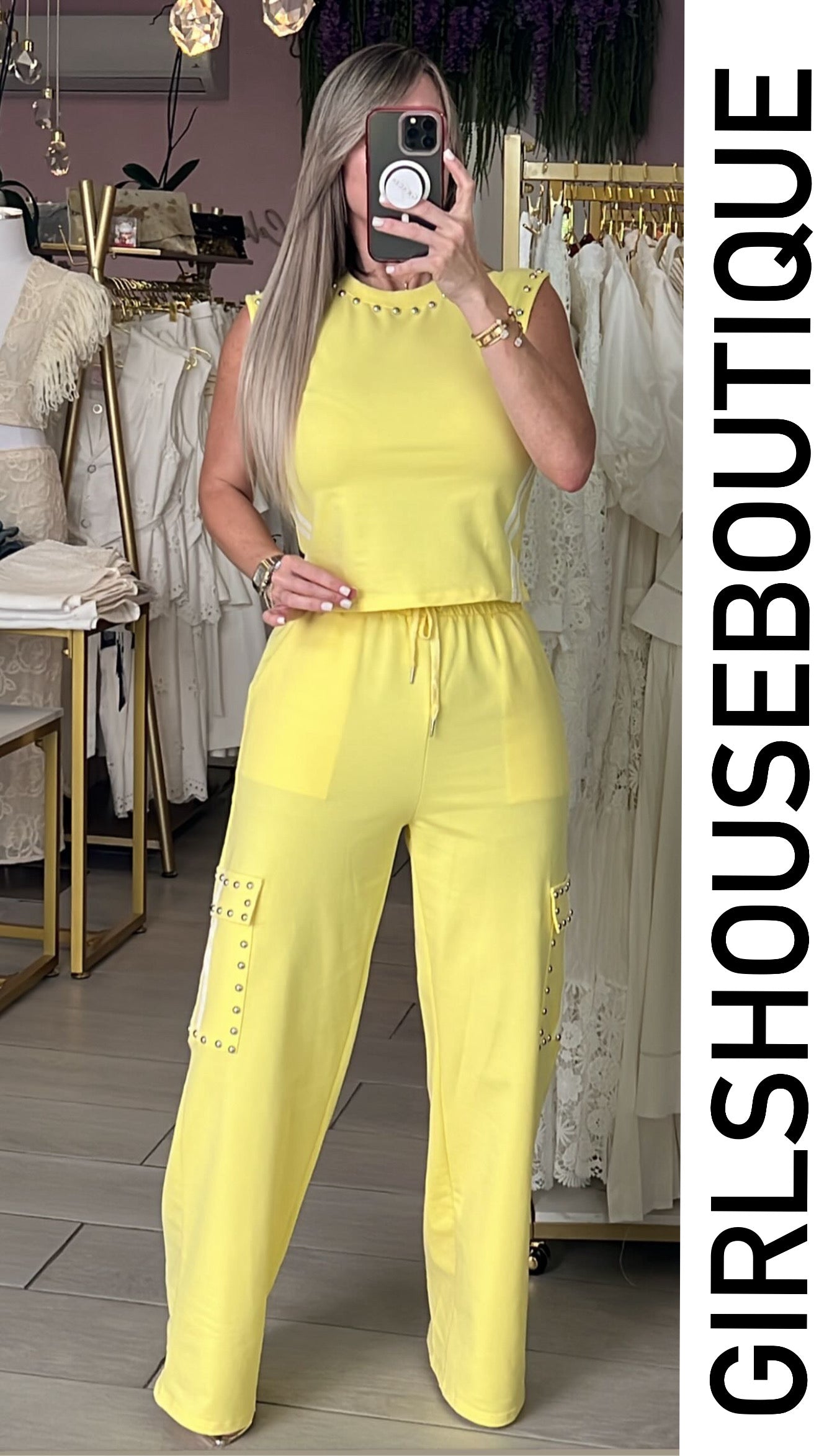 Yellow Silver Dots Travel Set