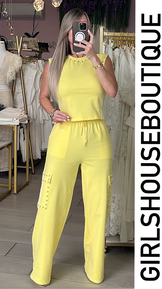 Yellow Silver Dots Travel Set