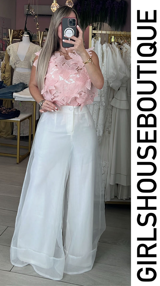 Blush Floral Lace Blouse