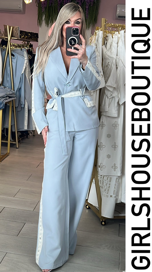 Blue Belle Blazer & Pant Set