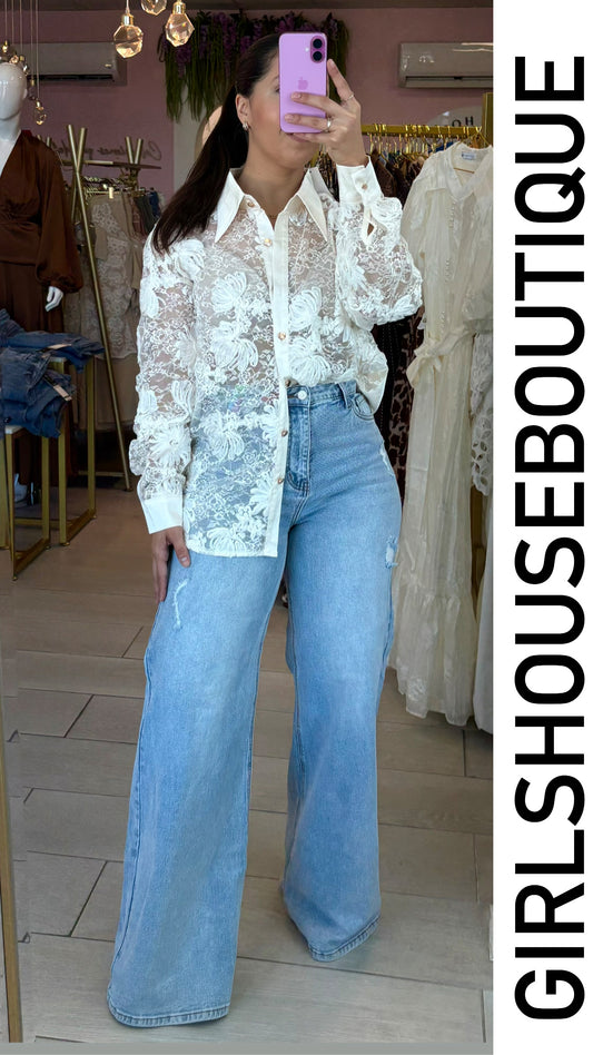 Estela Bone White Blouse