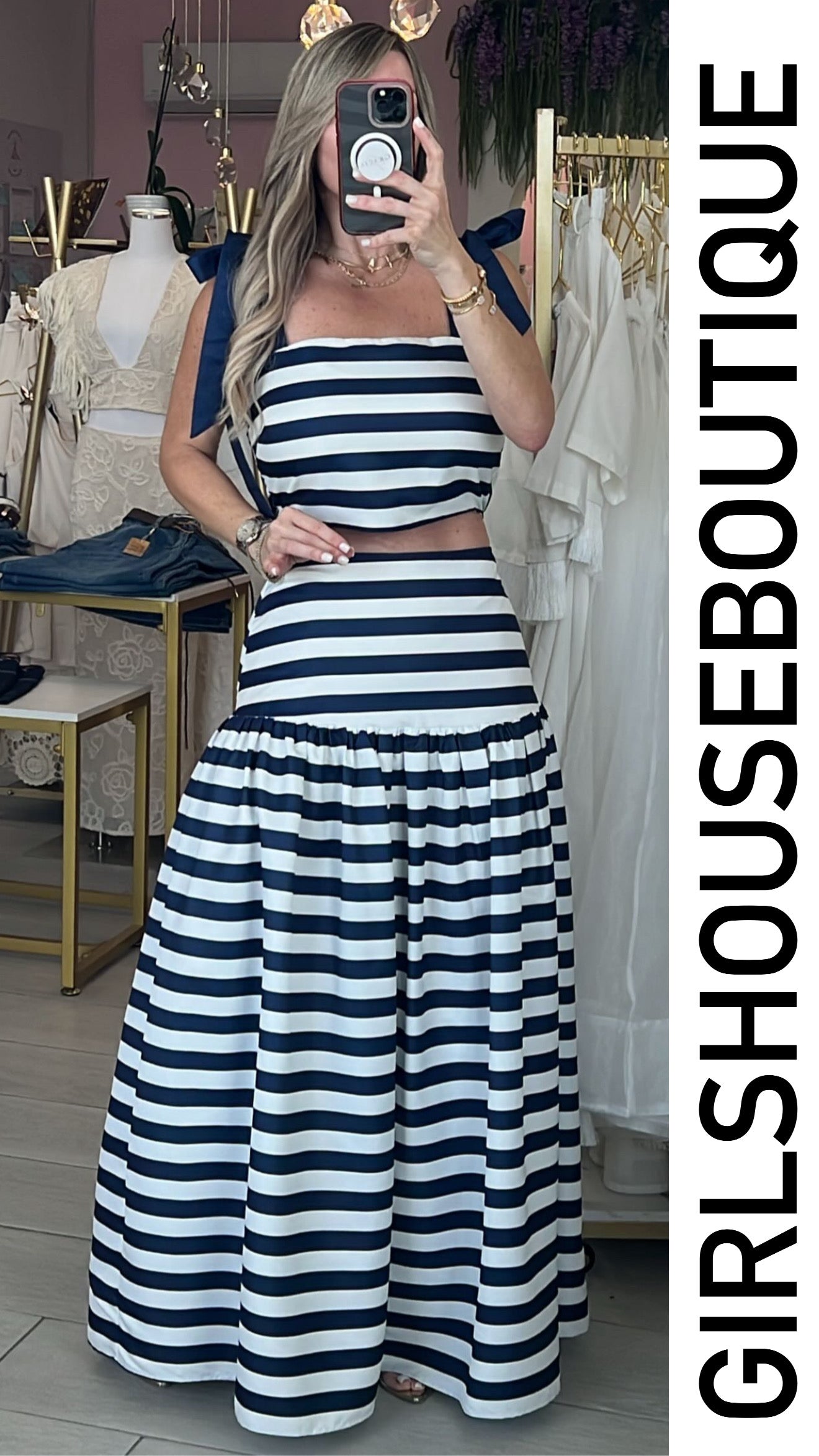 Náutica Navy Top & Skirt Set