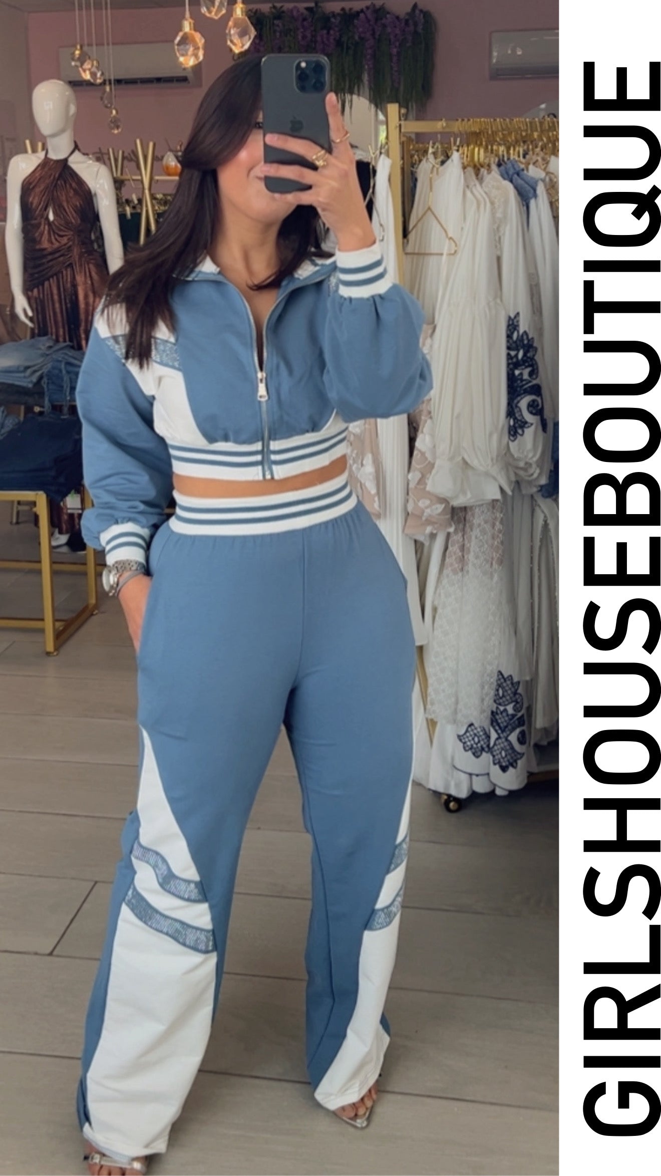 LaRossy Collection Travel Blue/White Set