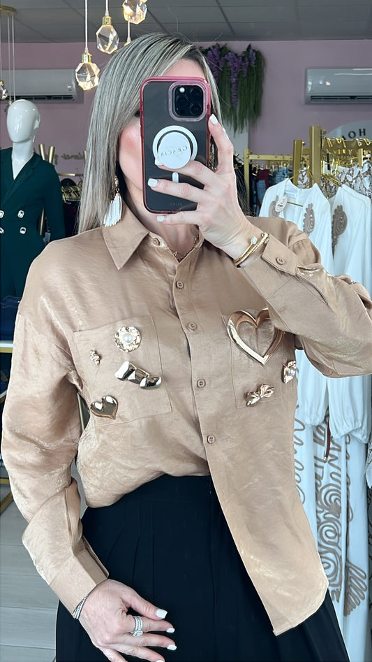 Gold & Gold Details Blouse