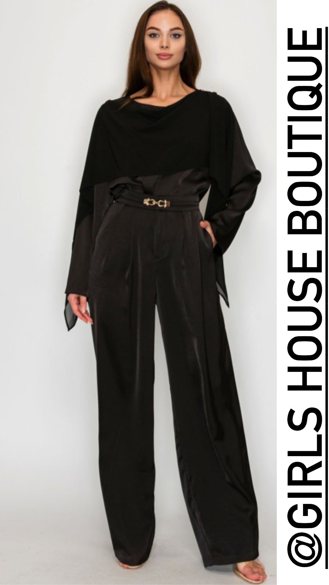 Midnight Tunic & Gold Chain Pant Set