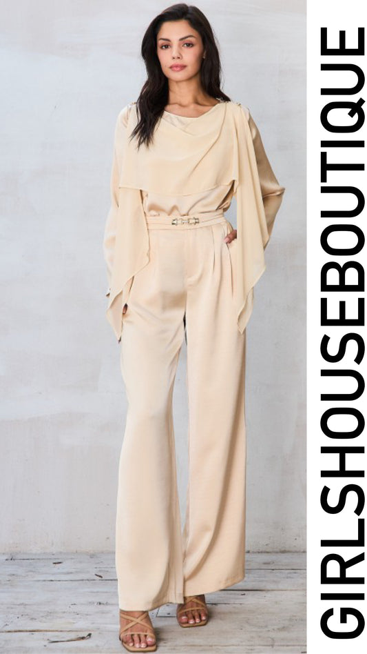 Vainilla Tunic & Gold Chain Pants Set