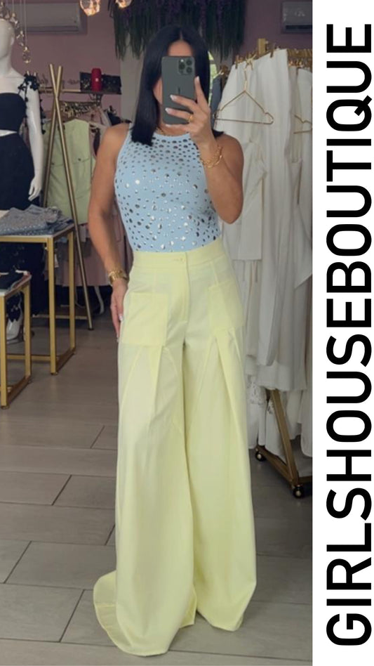 Ice Yellow Palazzo Pant
