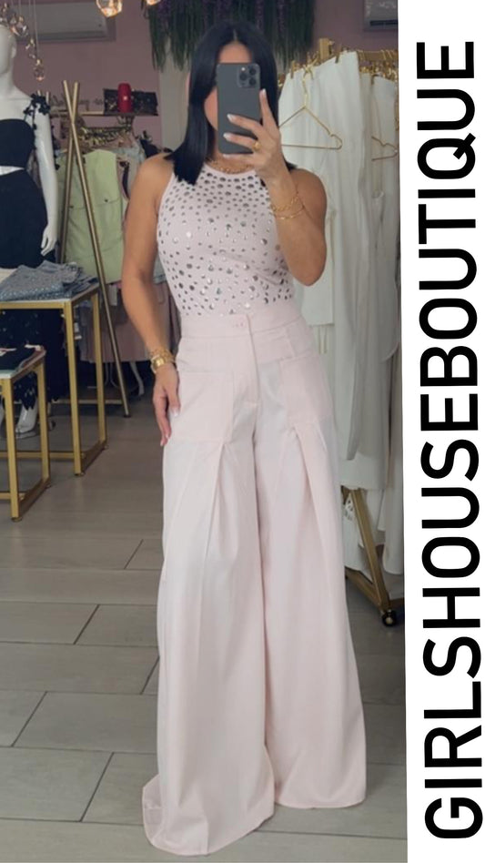 Soft Pink Palazzo Pant