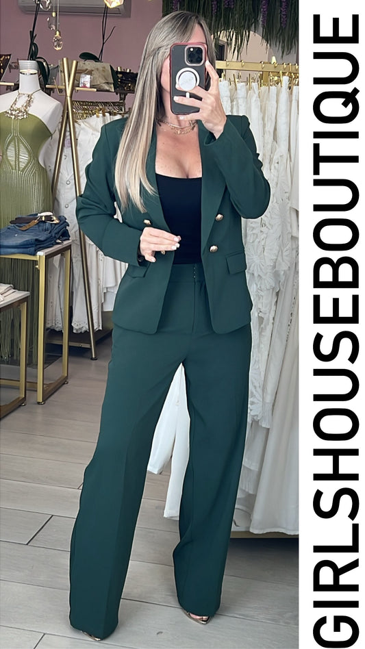Green Forest Ovi Collection Classic Blazer & Pant Set