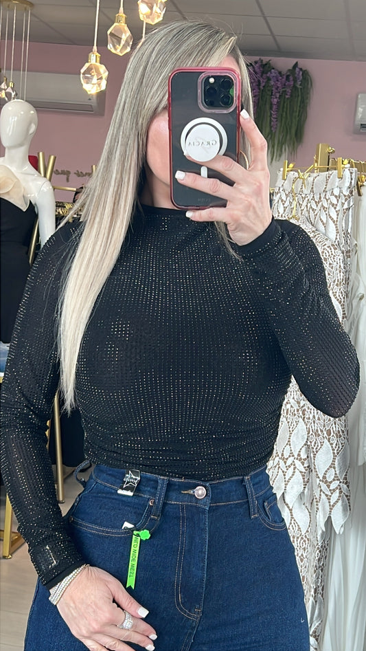 Christmas Eve Black Long Sleeve Top