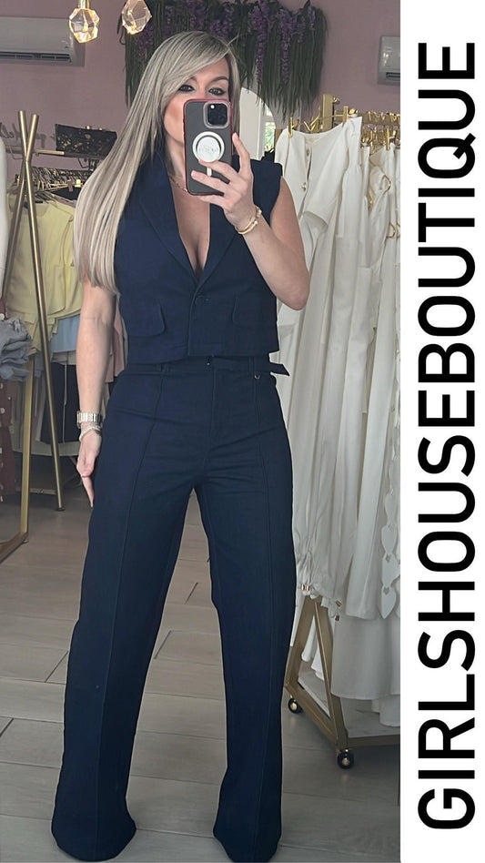 Índigo Luxe Vest & Pant Set
